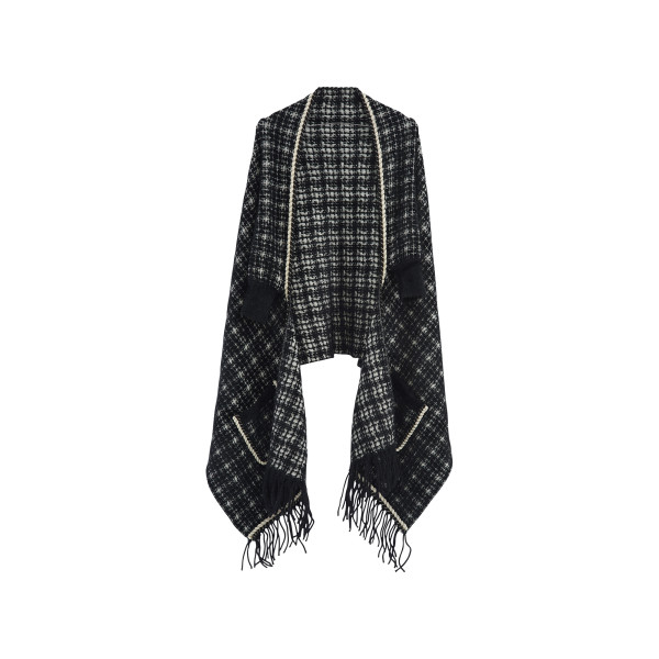 Stilvoller Poncho mit Fransen für Damen