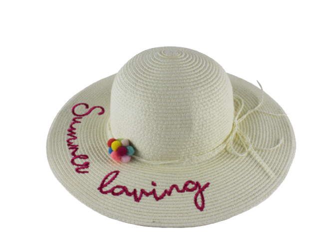 Nitzsche Accessoires Damen Strohhut mit Summer loving Stickerei